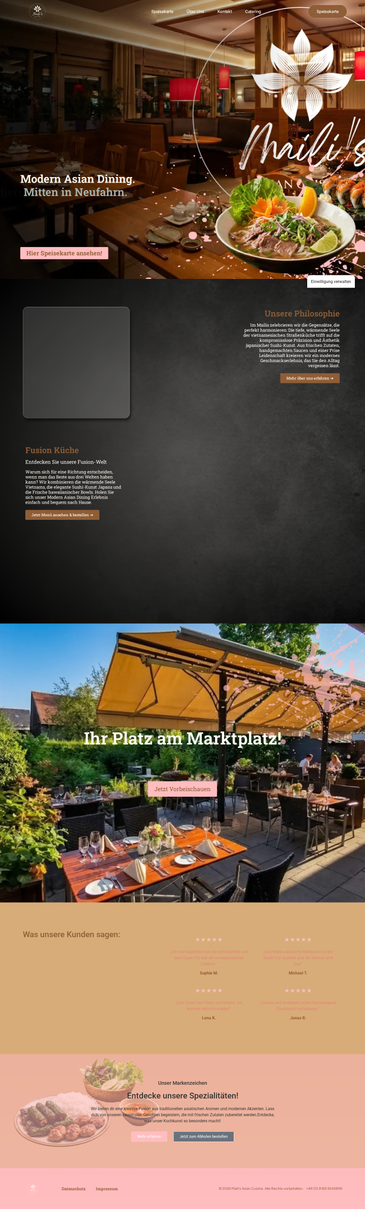 Mailis Cuisine Website Referenz
